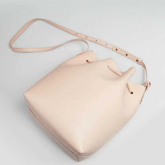 Mansur Gavriel Rosa Saffiano Leather Large Bucket Bag - Picture 5 of 9